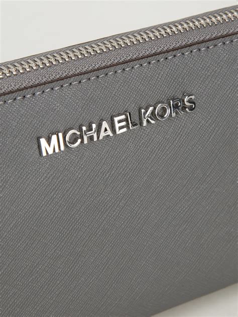 michael kors grey leather wallet|Michael Kors women wallet black.